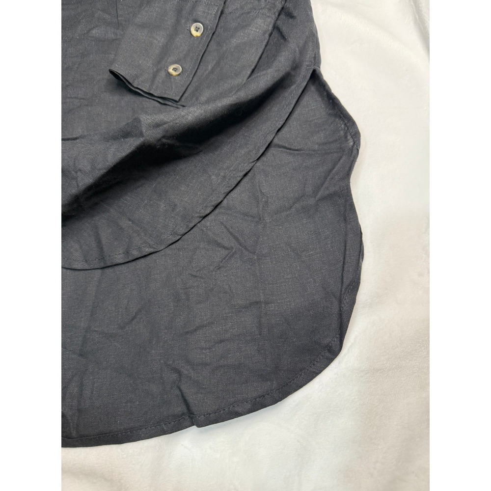 CALIA Button Down Shirt Black Linen Blend Coverup Women's XXL - Picture 3 of 4